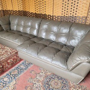 *FENDA*펜다*쎄미카우치* 통가죽 소파*S급