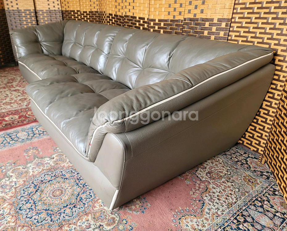 *FENDA*펜다*쎄미카우치* 통가죽 소파*S급--6