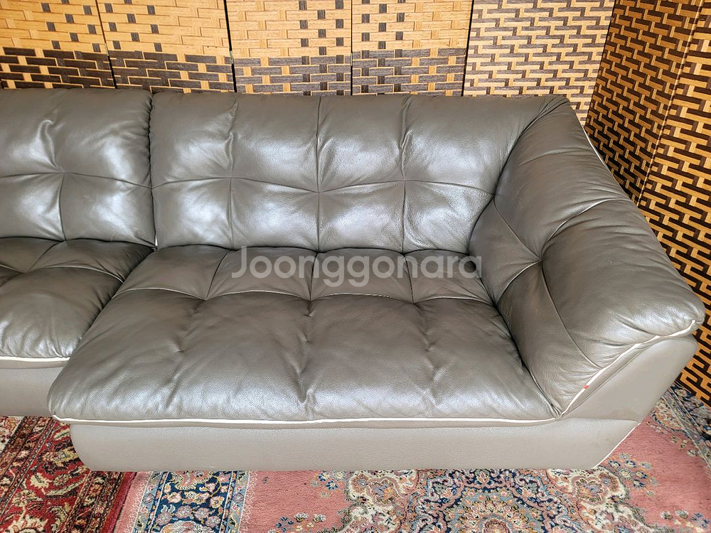 *FENDA*펜다*쎄미카우치* 통가죽 소파*S급--8