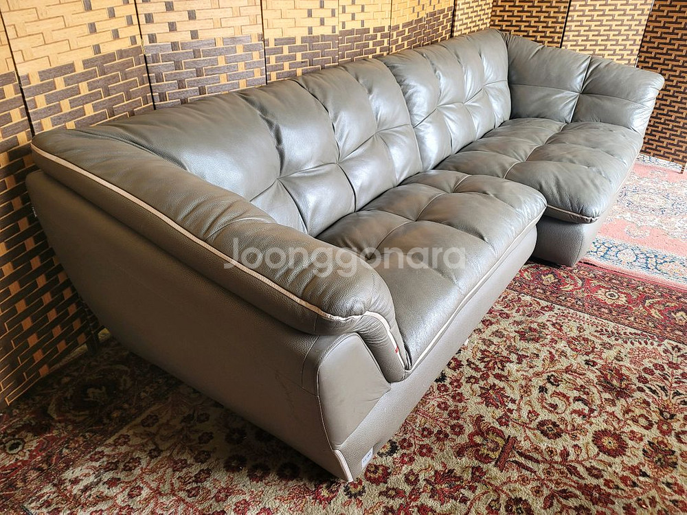 *FENDA*펜다*쎄미카우치* 통가죽 소파*S급--5