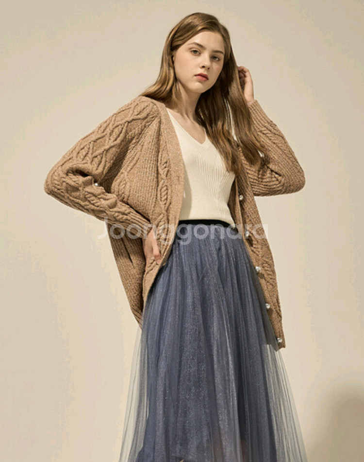 랑방컬렉션 블링블링 글리터 펄 가디건--0