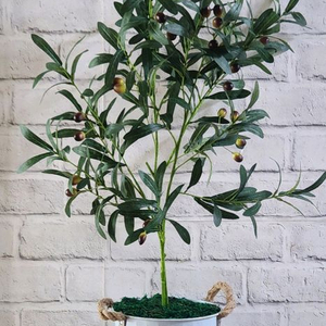 새상품)대형 올리브나무조화 대형철제 화분