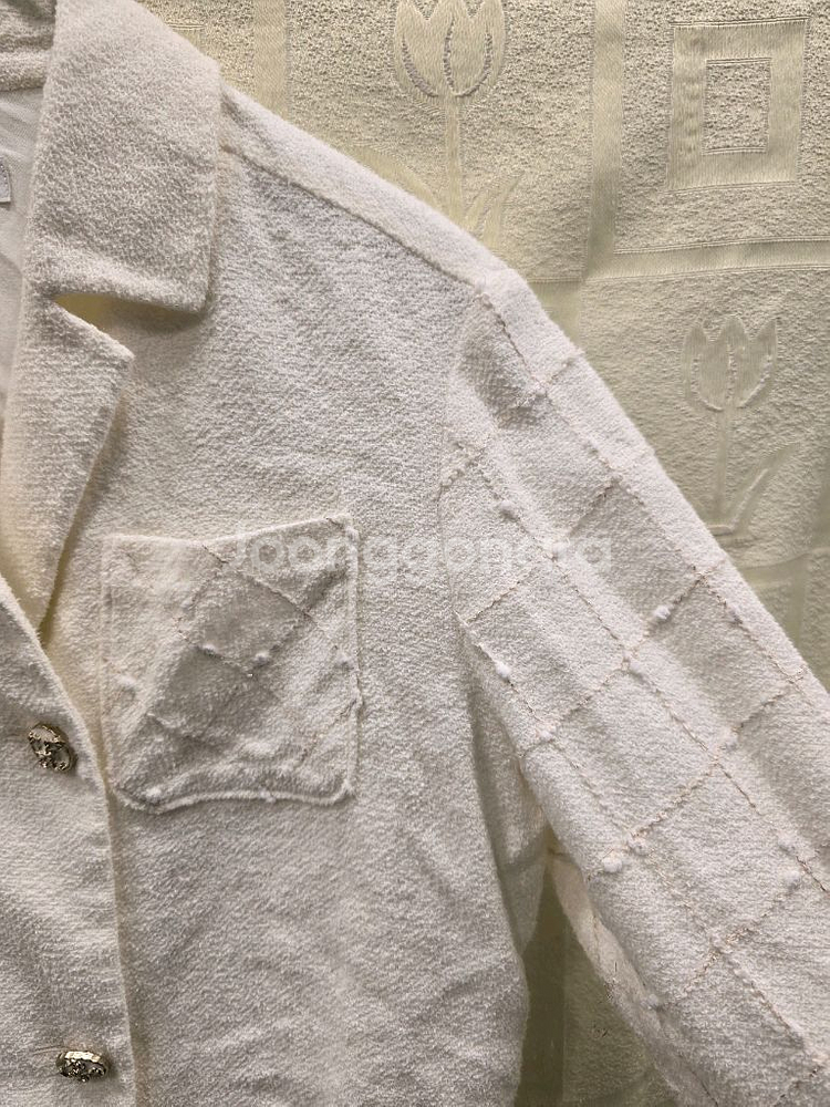 타임 화이트 트위드 더블 버튼 자켓 66정도--2