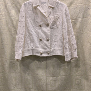 타임 화이트 트위드 더블 버튼 자켓 66정도