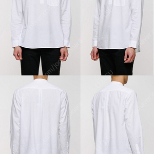 [무신사] 화이트 시어서커 풀오버 셔츠