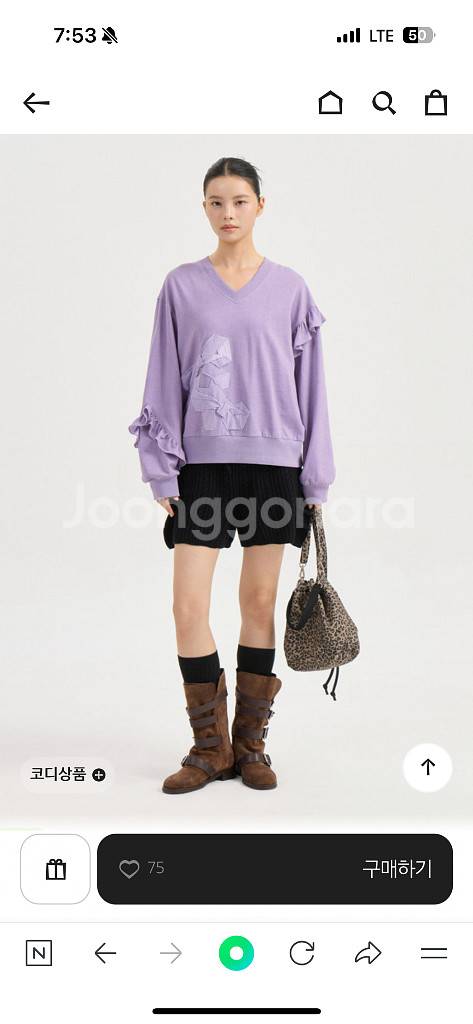 럭키슈에뜨 신상 리본 티셔츠--0