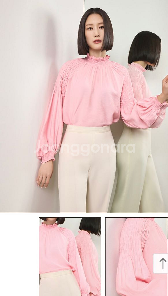 르블랑페이우 프릴 블라우스--3