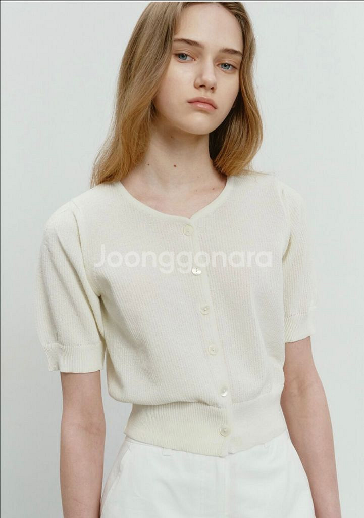 던스트 SCOOP 퍼프 가디건 아이보리 S--2