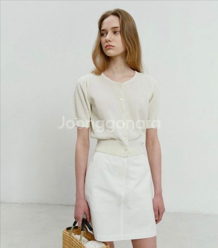 던스트 SCOOP 퍼프 가디건 아이보리 S--1