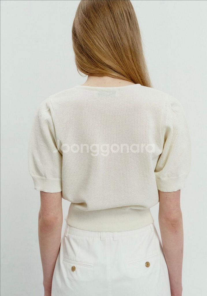 던스트 SCOOP 퍼프 가디건 아이보리 S--3