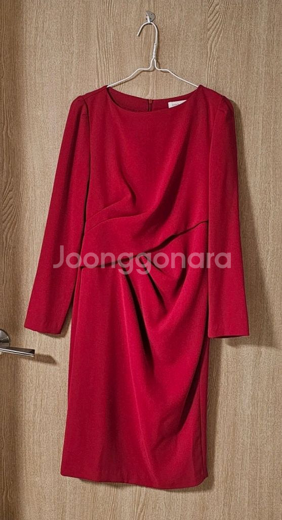 레드 롱슬리브 M사이즈 원피스--0