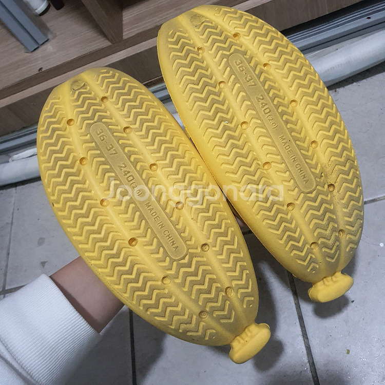 바나나 EVA 슬리퍼 노랑 쪼리 실내화 야외화 240--4