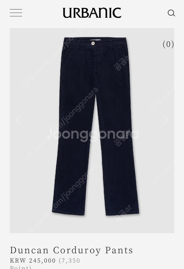 얼바닉30 던컨 코듀로이 팬츠 네이비 S--0