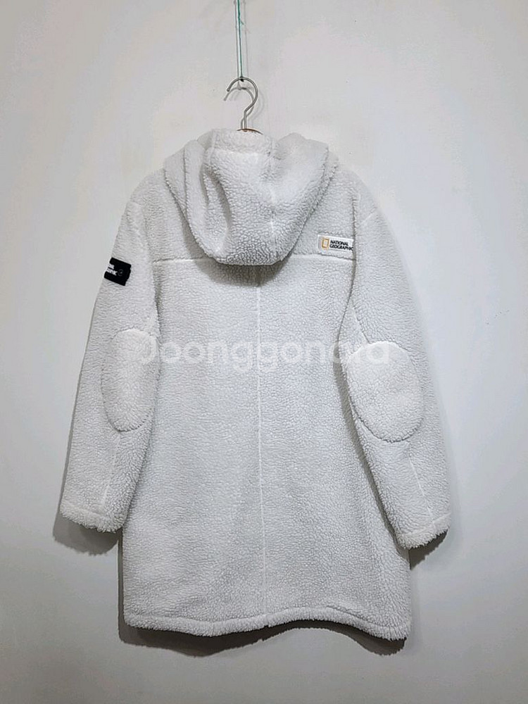 내셔널지오그래픽 플리스 롱점퍼 화이트 뽀글이 후리스자켓--6