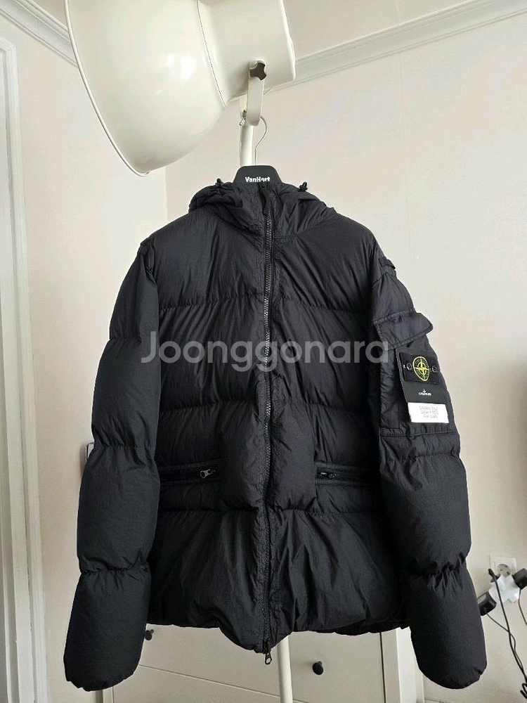 22fw 스톤 크링크랩스 다운 후드 자켓 블랙 L사이즈--0