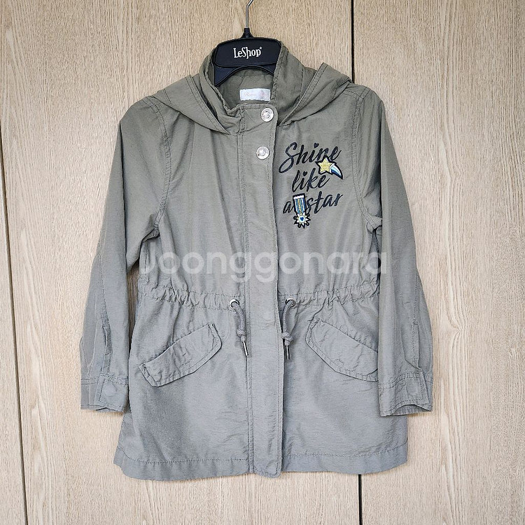 로엠걸즈 여아 후드 롱야상 점퍼 카키 130--0