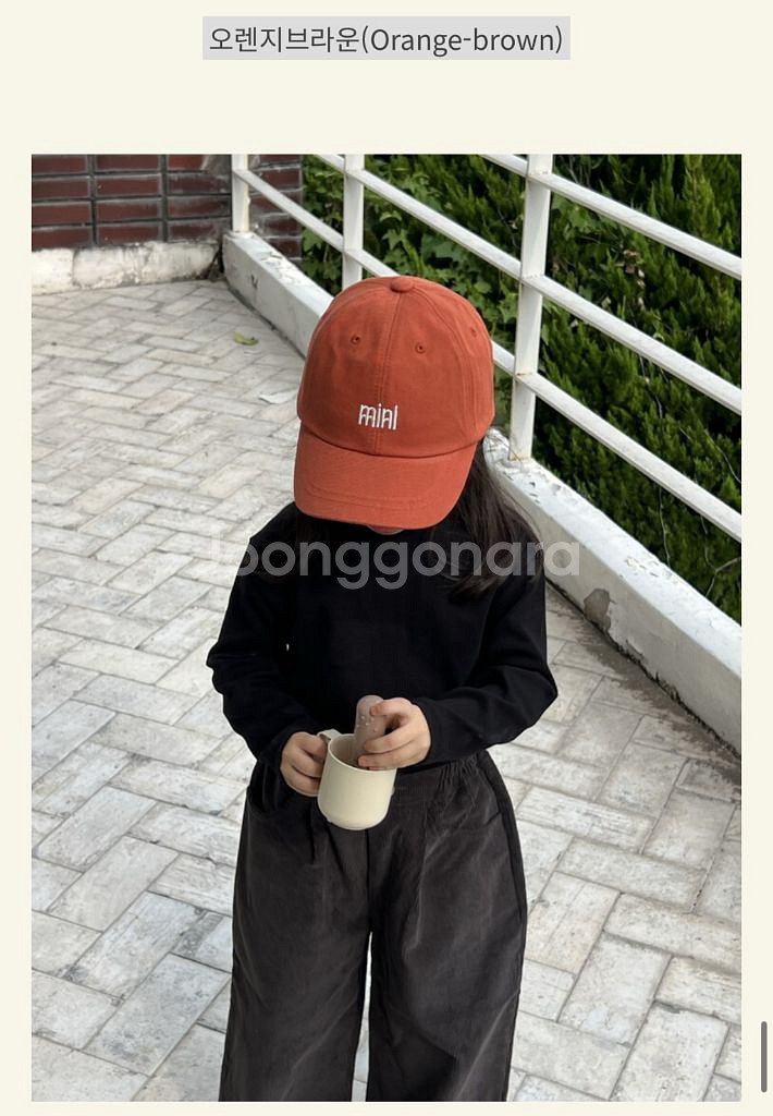 미니모먼츠볼캡 오렌지브라운 새상품--0