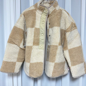 새상품> 아동 플리스 뽀글이 체크 자켓 XXL
