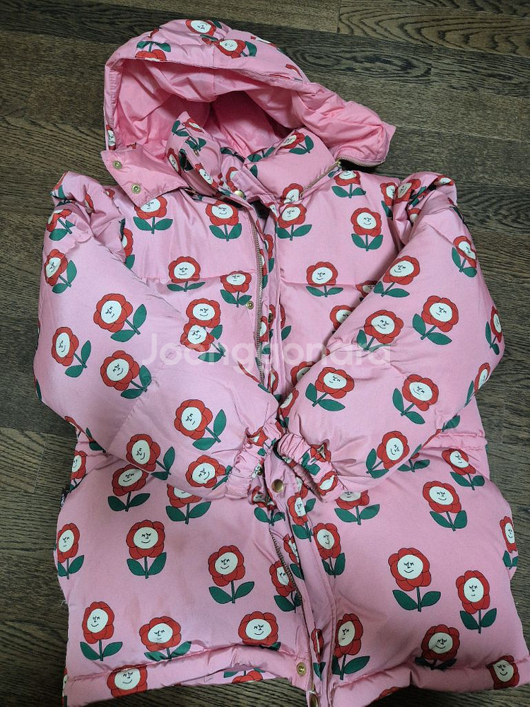 리미떼두두 핑크플라워 덕다운패딩--0