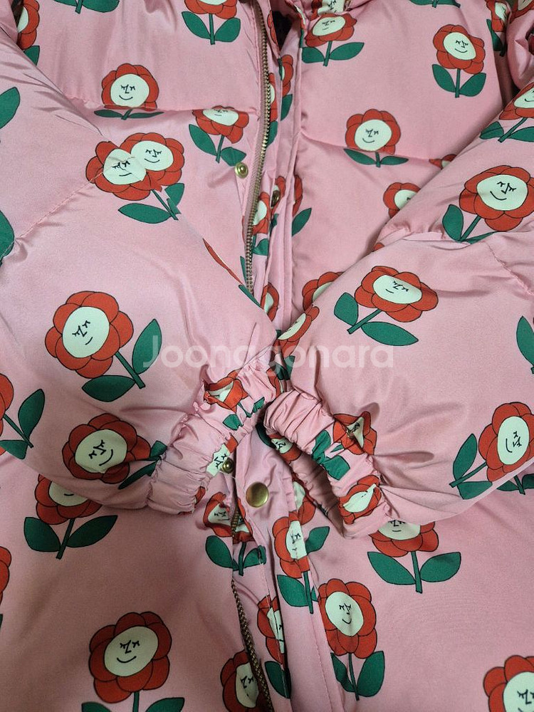 리미떼두두 핑크플라워 덕다운패딩--2