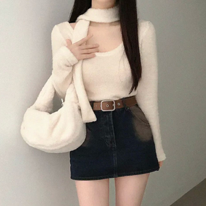 라운드 타올 니트티 머플러 세트