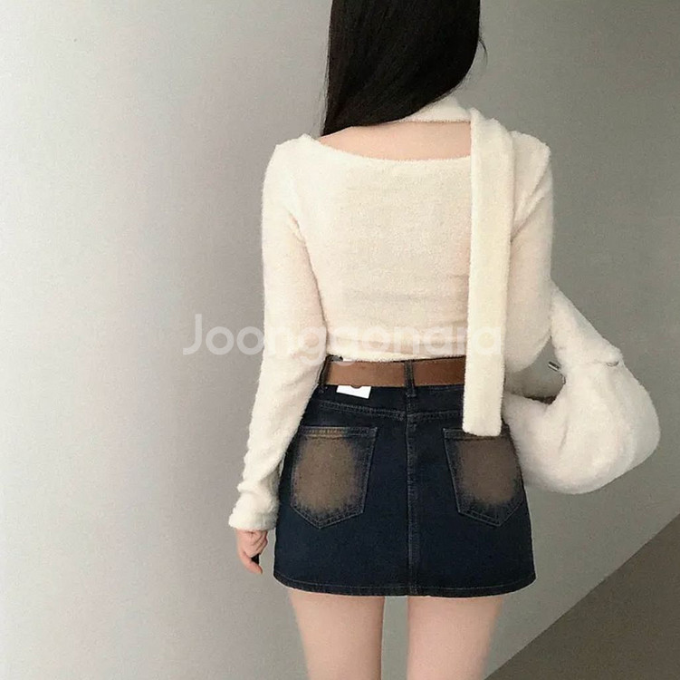 라운드 타올 니트티 머플러 세트--5