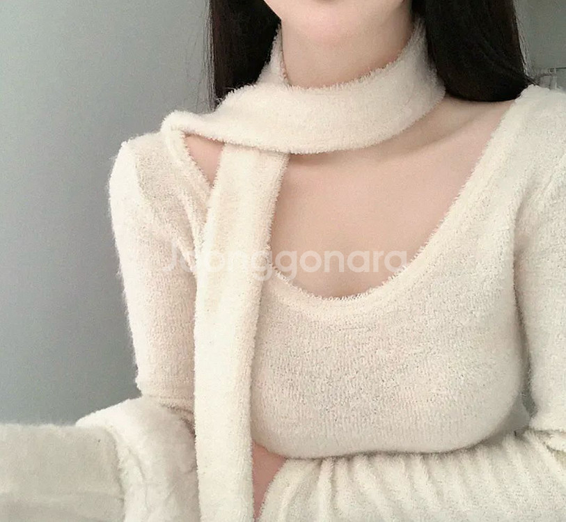 라운드 타올 니트티 머플러 세트--7