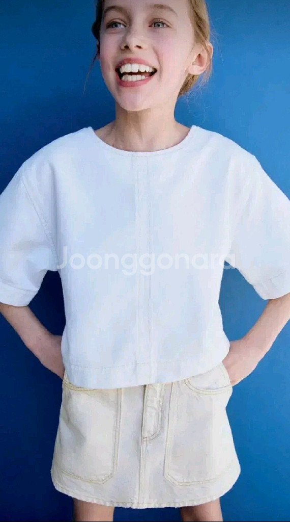 자라키즈 맥시 포켓 데님 스커트 7y 새상품--4