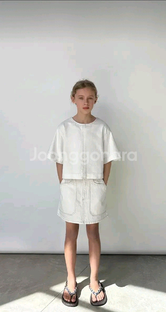 자라키즈 맥시 포켓 데님 스커트 7y 새상품--3