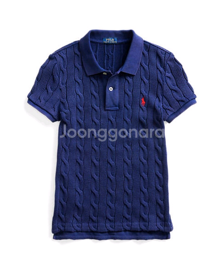 폴로 랄프로렌 여성 케이블 반팔 니트 S--3