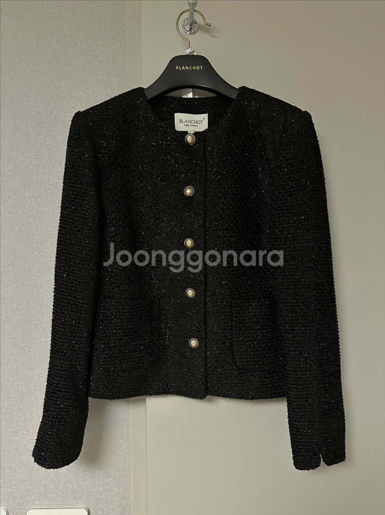 블랑쇼 블랙 트위드 자켓 L (black bird tw--0