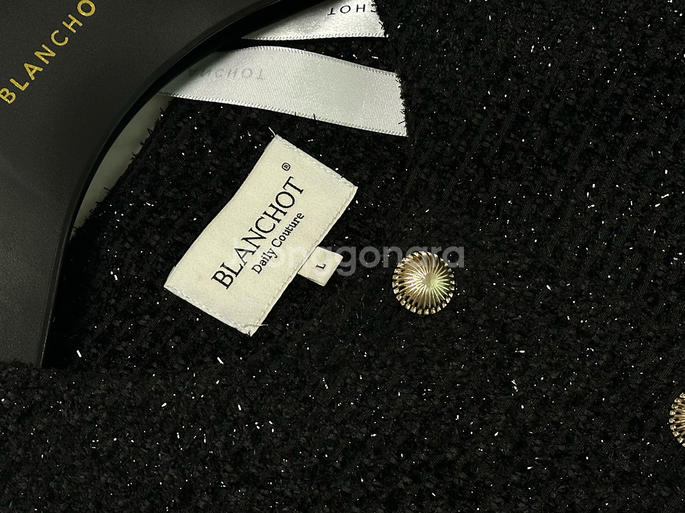 블랑쇼 블랙 트위드 자켓 L (black bird tw--2