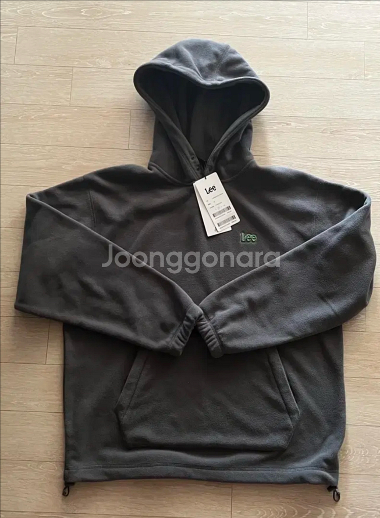 [새상품] LEE (리) 플리스 후드 티셔츠 차콜 M--1