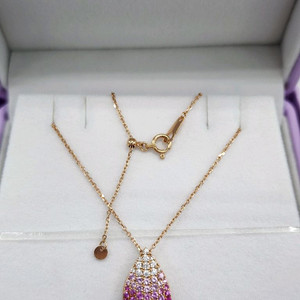 골든듀 18k 듀드롭스3 핑크목걸이