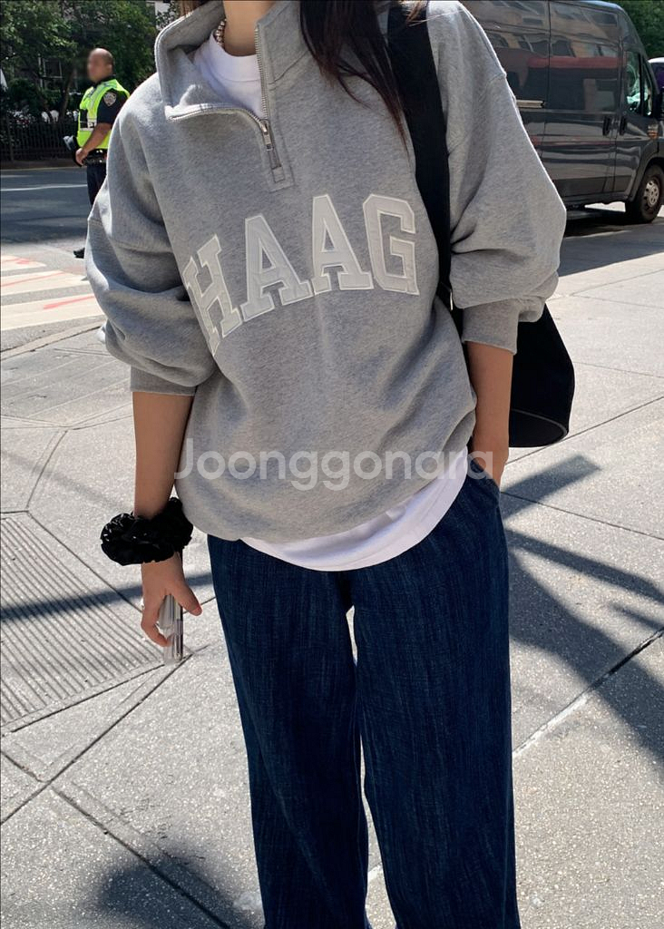 헤이그 a haag half zip-up grey 집업--0
