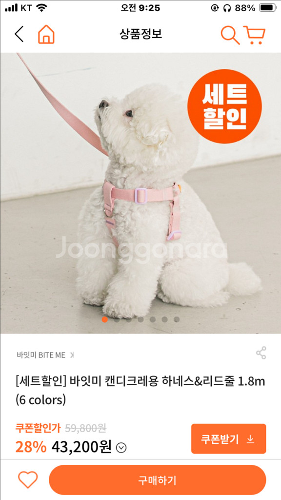 바잇미 캔디크레용 하네스 리드줄세트--1