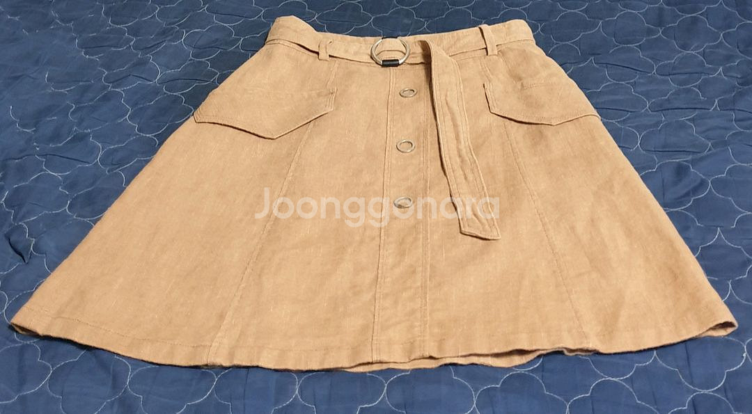 CC콜렉트 벨티드 치마 브라운 55사이즈 (S)--0