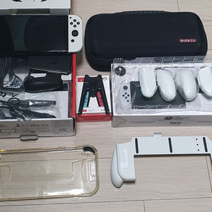 닌텐도 스위치 oled, 스컬앤코 그립 케이스, 파우치