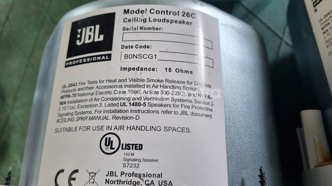 JBL 스피커 Control 26C 천장형 컴팩트--1
