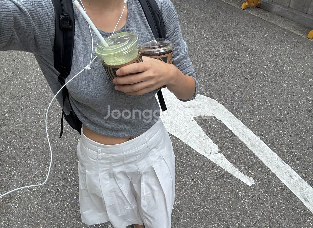 타낫 슬림 립 크롭 니트 그레이 새상품--0