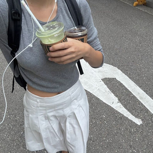 타낫 슬림 립 크롭 니트 그레이 새상품