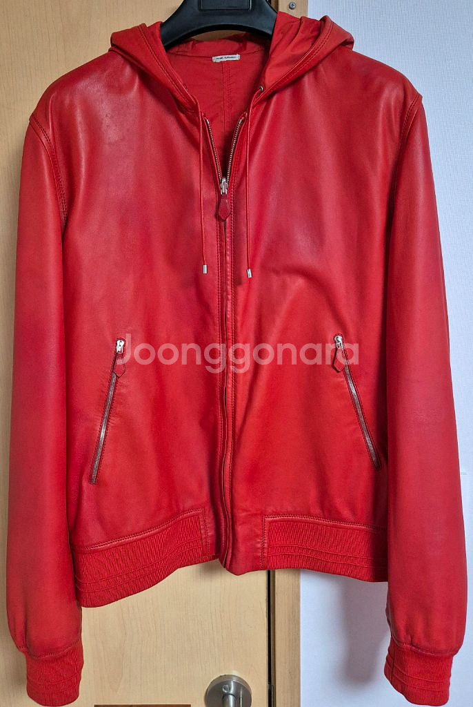 정품)에르메스자켓 리버시블 레더 후드집업 105--0