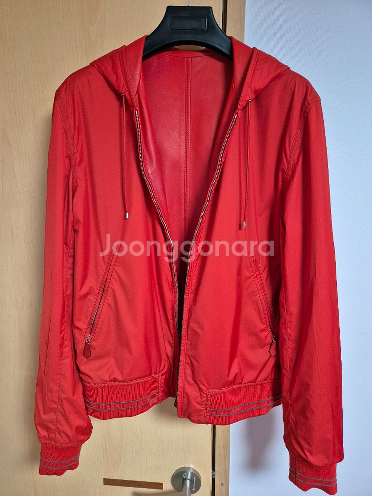 정품)에르메스자켓 리버시블 레더 후드집업 105--1