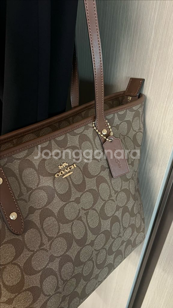 coach 코치 시그니처 브라운 토트백 쇼퍼백 숄더백--3