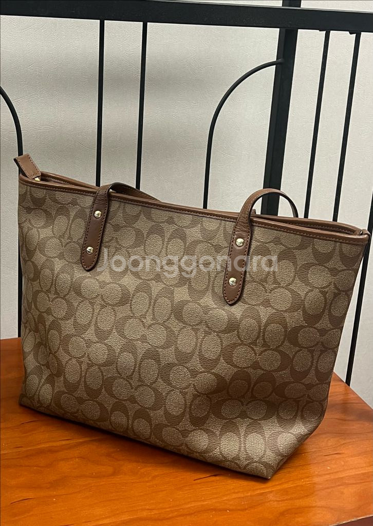 coach 코치 시그니처 브라운 토트백 쇼퍼백 숄더백--7