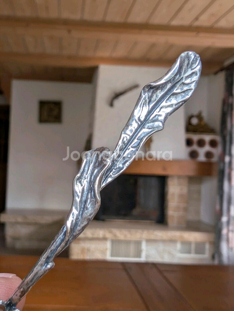 이태리 빈티지 데이지 플라워 실버 스푼--4