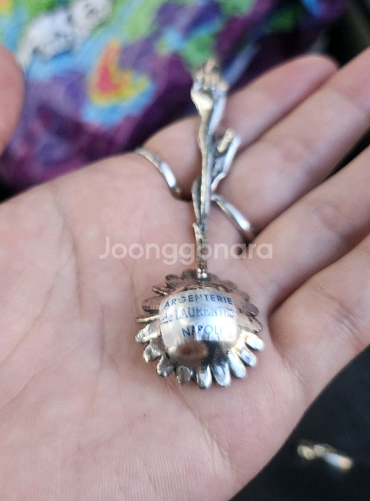 이태리 빈티지 데이지 플라워 실버 스푼--5