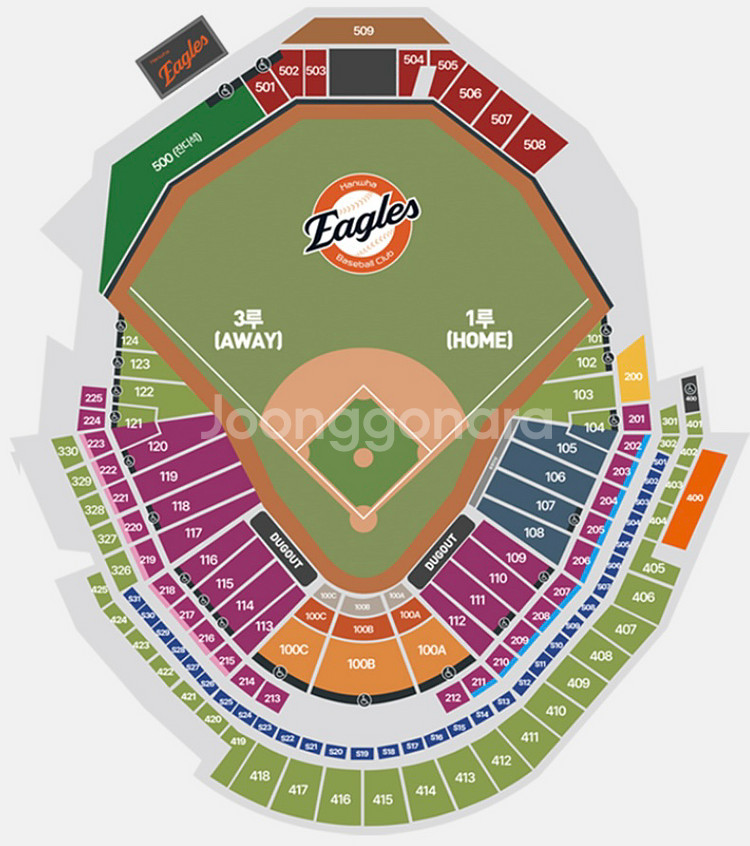 한국시리즈 4차전 LG 한화 3루 응원단석--0