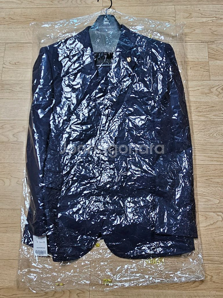 남성 정장 세트 순모 105 체크네이비 새상품--0