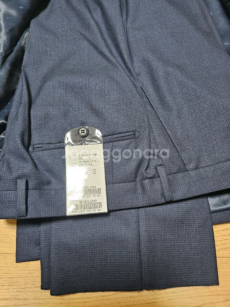 남성 정장 세트 순모 105. 체크네이비 새상품--3